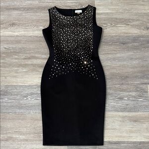 Calvin Klein Black Dress with Gold Detailing